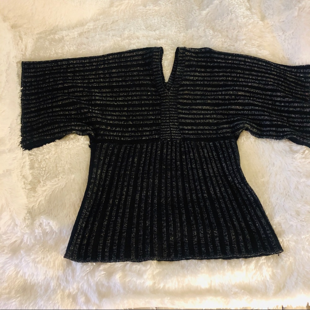 Black & silver sweater/ bell type sleeves